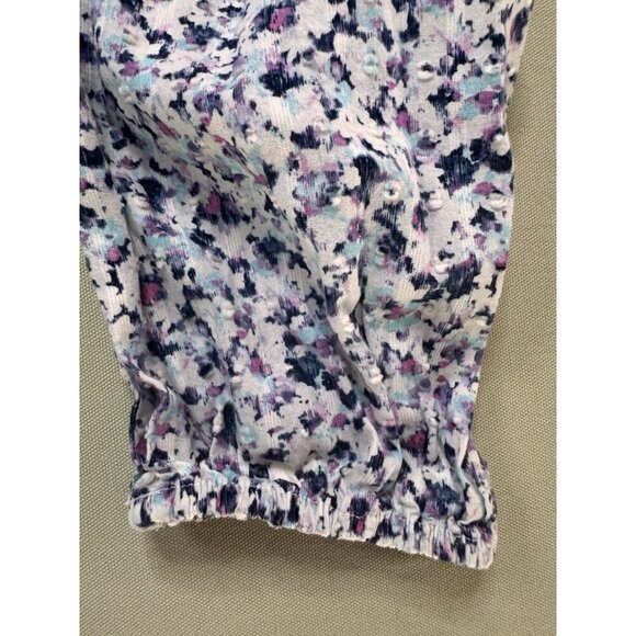 Lane Bryant Crop Top Women's 20 Boho Floral Smocked V-Neck Long Sleeve Blouse - Picture 8 of 16